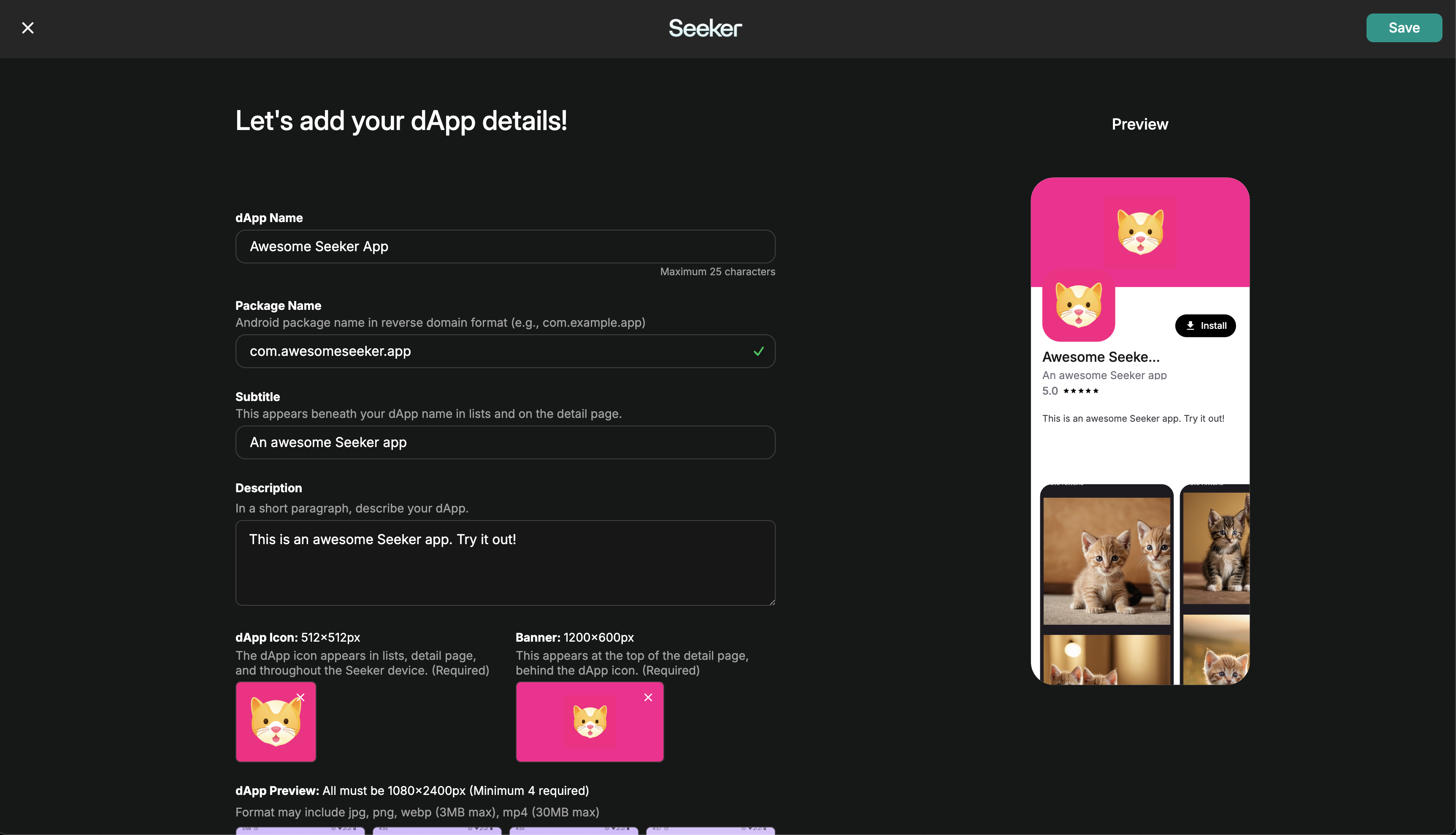 dApp details screenshot
